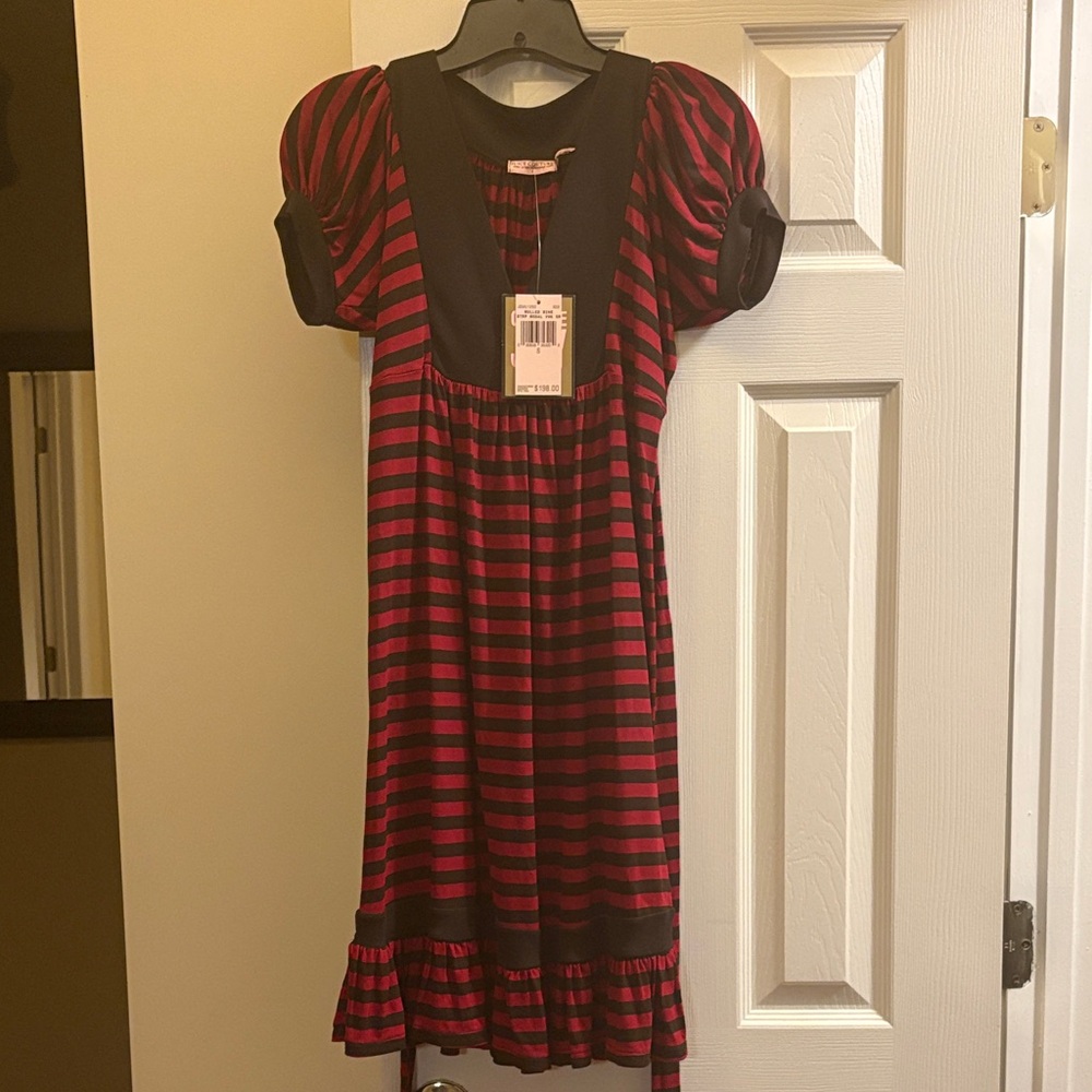 Juicy Couture dress Mulled Wine Striped VNK Dress Small NWT